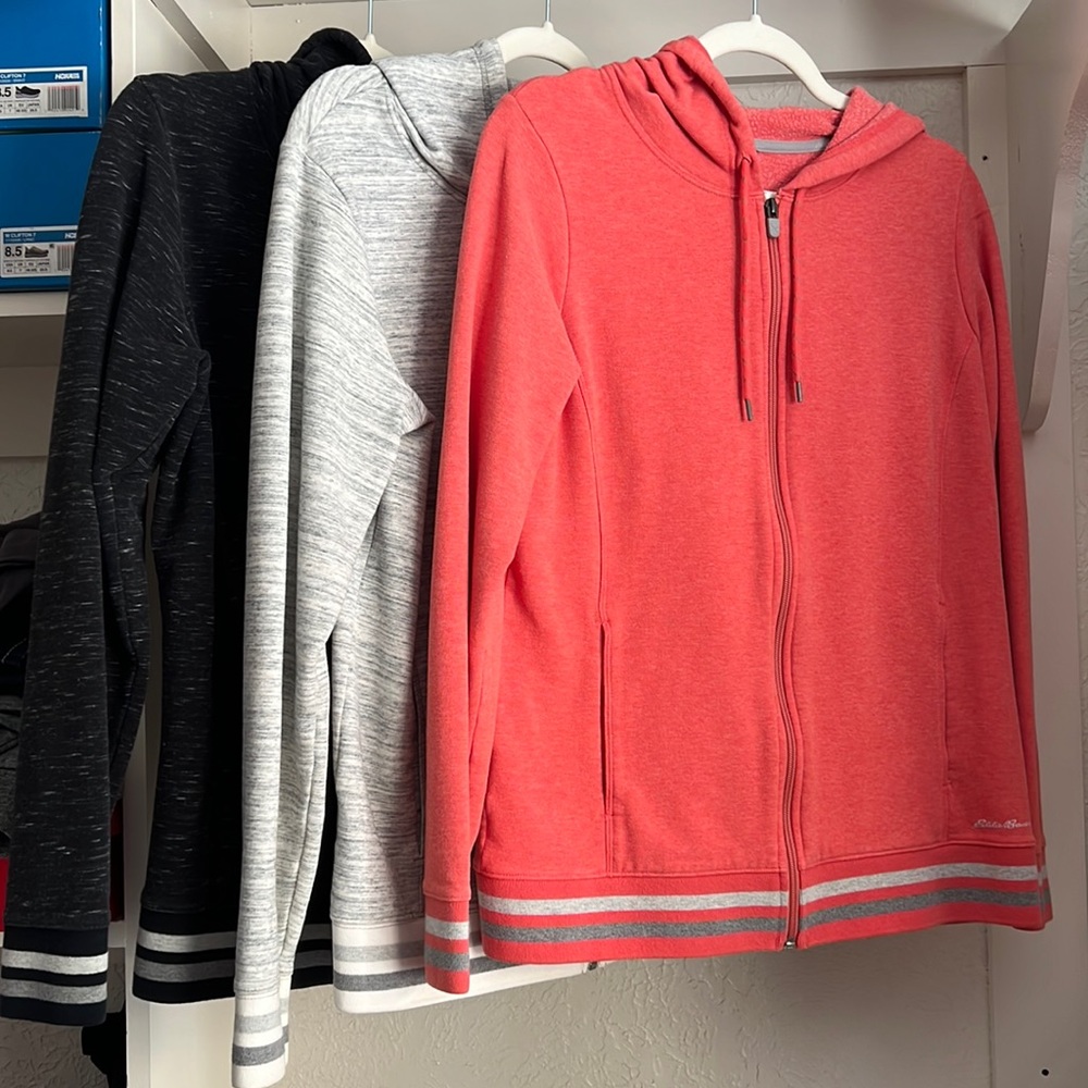 Eddie Bauer zippered hoodies. Lot of 3
